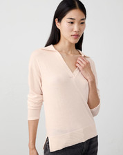 NWT Banana Republic $85 MERINO WOOL JOHNNY-COLLAR SWEATER, Transition Cream/S sz