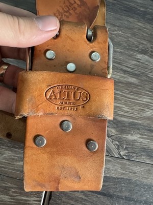 Atlus Athletic Weight Lifting Belt Back Supporting Genuine Leather Xl 38-45