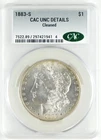 1883-S $1 Morgan Silver Dollar CAC UNC Details Cleaned Uncirculated Coin C4258