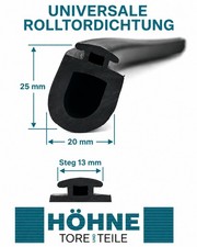 Rolltordichtung / Bodengummi universal f&uuml;r Rolltore 1800 - 6100mm; 25 x 20 mm