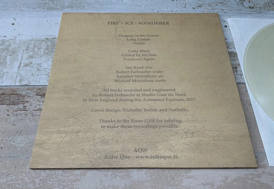 Fire + Ice  Wanderer  Ltd Clear 10” vinyl 2017   DEATH IN JUNE   FIRE AND ICE - Image 3 of 4