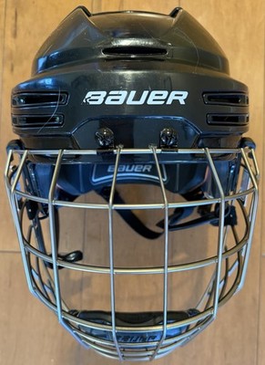 Bauer Re-Akt 75 Hockey Helmet Combo Profile II Cage Sr L Black Mint Condition