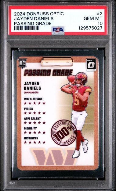 2024 PANINI DONRUSS OPTIC PASSING GRADE JAYDEN DANIELS #2 PSA 10