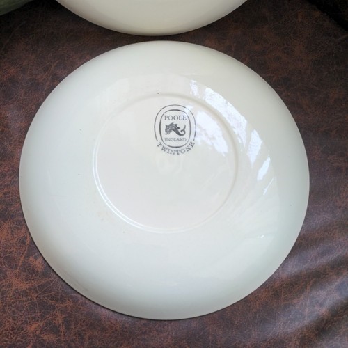 Vintage Poole Pottery - Twintone Ice Green & Seagull - 2 Dessert Plates 23cm 9" - Picture 6 of 7