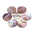 7Pcs Natural Pearl Shell Button, 25mm 2 Hole Mother of Sewing Button, Purple