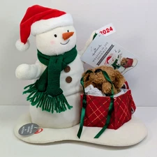 Hallmark Wrapped in Joy Snowman Animated Plush Dog Sound Motion with Tags