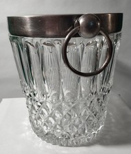 Seau à champagne, cristal et métal en argent
