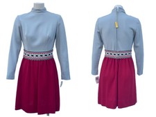 Vintage Lanz Originals 60s Mod Colorblock Mock Neck Dress Red & Gray 13 NWT
