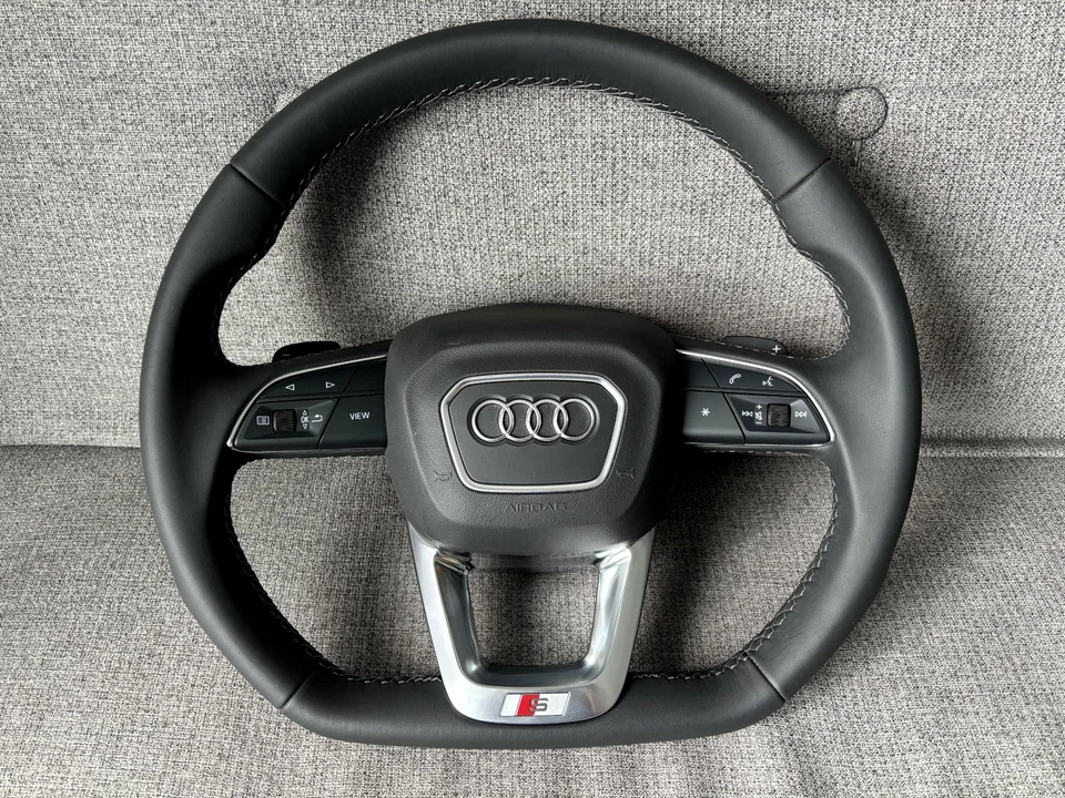 Audi SQ5 FY SQ7 4M SQ8 S4 B9 AVANT S5 Flat Bottom Steering Wheel With Paddles - Image 2 of 4