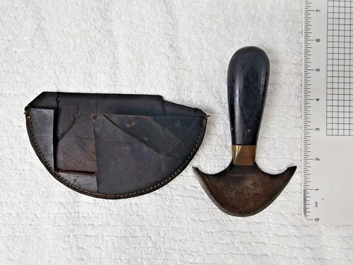 VTG C.S. Osborne Leather Round Knife Head Knife Newark NJ w/ Sheath