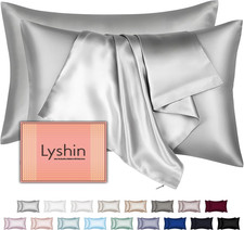 Mulberry Silk Pillow Cases 2 Pack Standard Size 20x26 Inches with Hidden Zipper,