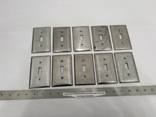  10 USED Stainless Steel 1-Gang Toggle Switch Cover Plates - READ 