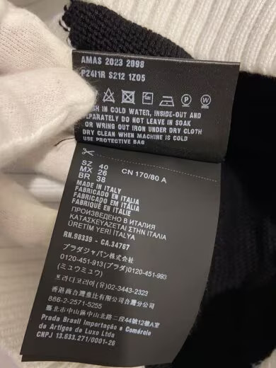 PRADA/Knit sweater (thin)/Size 40/Cotton/Black/P24I1R thumbnail 4