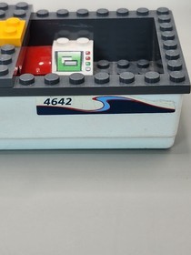 LEGO City 4642 Fishing Boat Hull 28x8 Dark Bluish Gray Top w/ Stickers Partial
