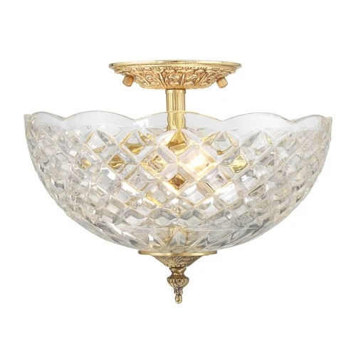 Crystorama Lighting Group 66-CT Milton 2 Light 10"W Semi-Flush - Brass - Picture 6 of 7