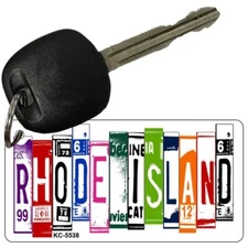 Rhode Island Novelty Metal Aluminum Key Chain License Plate Tag Art