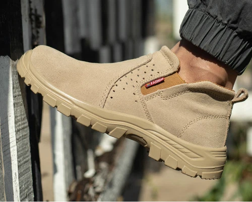 Men's Safety Shoes Composite Toe Work Boots Steel Toe Leather Shoes Slip-on UK - Picture 12 of 15