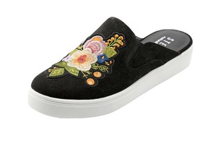 black floral tennis shoes