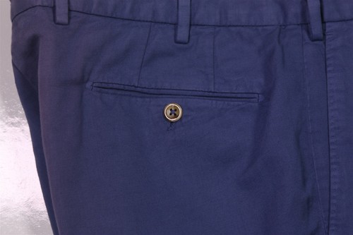 Incotex ChinoLino Periwinkle Blue Flat Front Cotton Linen Pants 38x29 - Picture 3 of 10