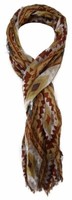 Tigertie Schal In Rot Braun Grau Anthrazit Gemustert - Gr. 180 X 50 Cm