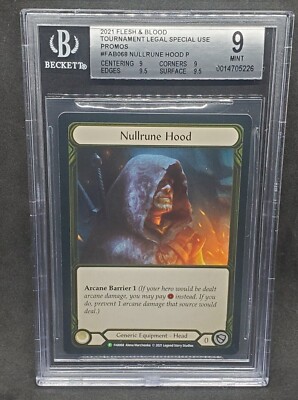 Flesh & Blood BGS 9 MINT Nullrune Hood Gold Cold Foil Promo FAB068