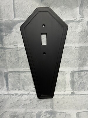Coffin Light Switch Cover Wall Plate, Gothic, Matte Black, Single Toggle, Long
