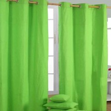 Plain Dyed Heavy Cotton Curtain Eyelet Ready Made Ring Top White, Blue, Grey