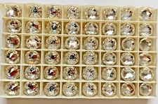 6pc Swarovski 2020 Crystal 12mm Flatback Foiled Round Faceted Rhinestones Rare