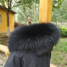 Real Fur Collar for Hood Decor Furry Fur Collar Luxury Fur Scarf Real Fur Shawl