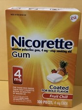 Nicorette Fruit Chill 4 mg Gum 100 Pieces exp 2/2027