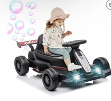 uhomepro Electric Go Kart 6V Ride On Car with Make Bubbles Function, 4 Wheeler