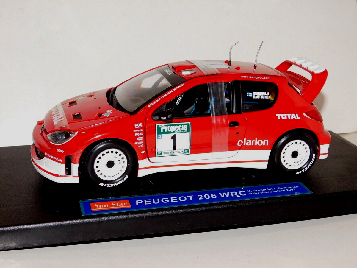 Peugeot 206 #1 WRC RALLY NEW ZEALAND 2003 GRONHOLM-RAUTIAINEN SUN