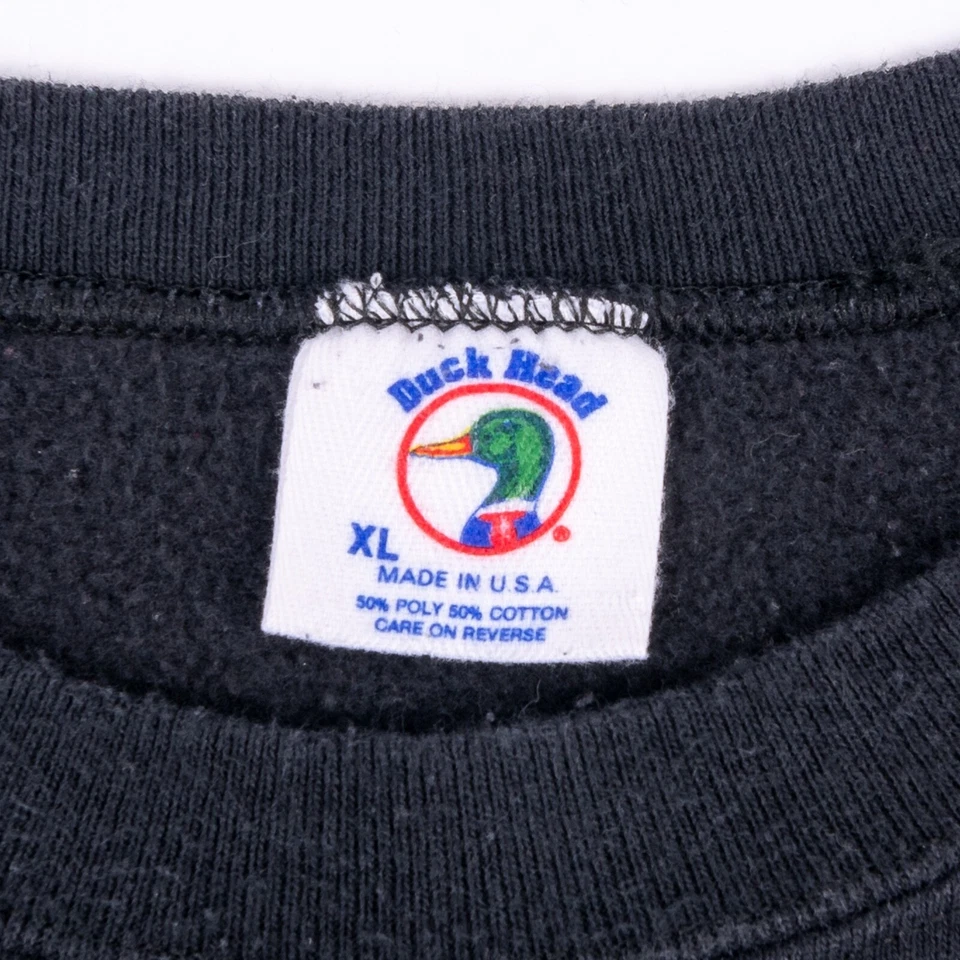 Vintage Duck Head Men's Large Crewneck Sweatshirt Black Spellout Made In USA - Image 3 of 4