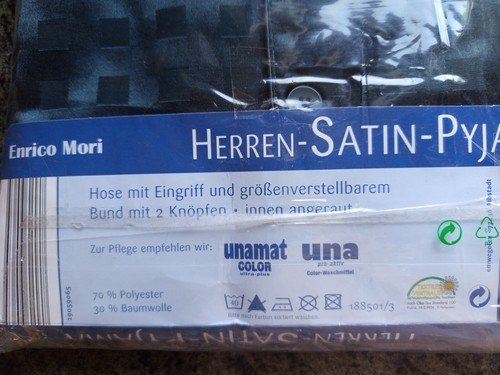 Schlafanzug Satin - Gr. XXL 56 - neu - grün - Enrico Mori - Bild 3 von 4