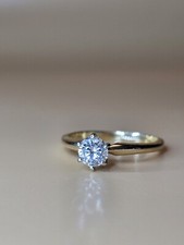1/2ct. 6 Prong 14Kt. Gold Solitaire Diamond Wedding Engagement Ring-size 6