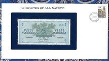 Banknotes of All Nations Finland 5 Markkaa 1963 UNC P-106Aa.41 Lucky F7244494