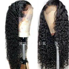 Brazilian High Density Lace Front Wig Synthetic Loose Curly Wave Long Black Hair