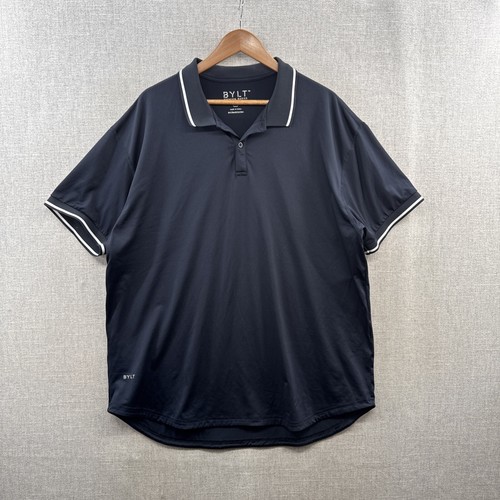 Camisa Polo BYLT Premium Basics Para Hombres 2XL Azul Manga Corta Elastizada Informal Adulto