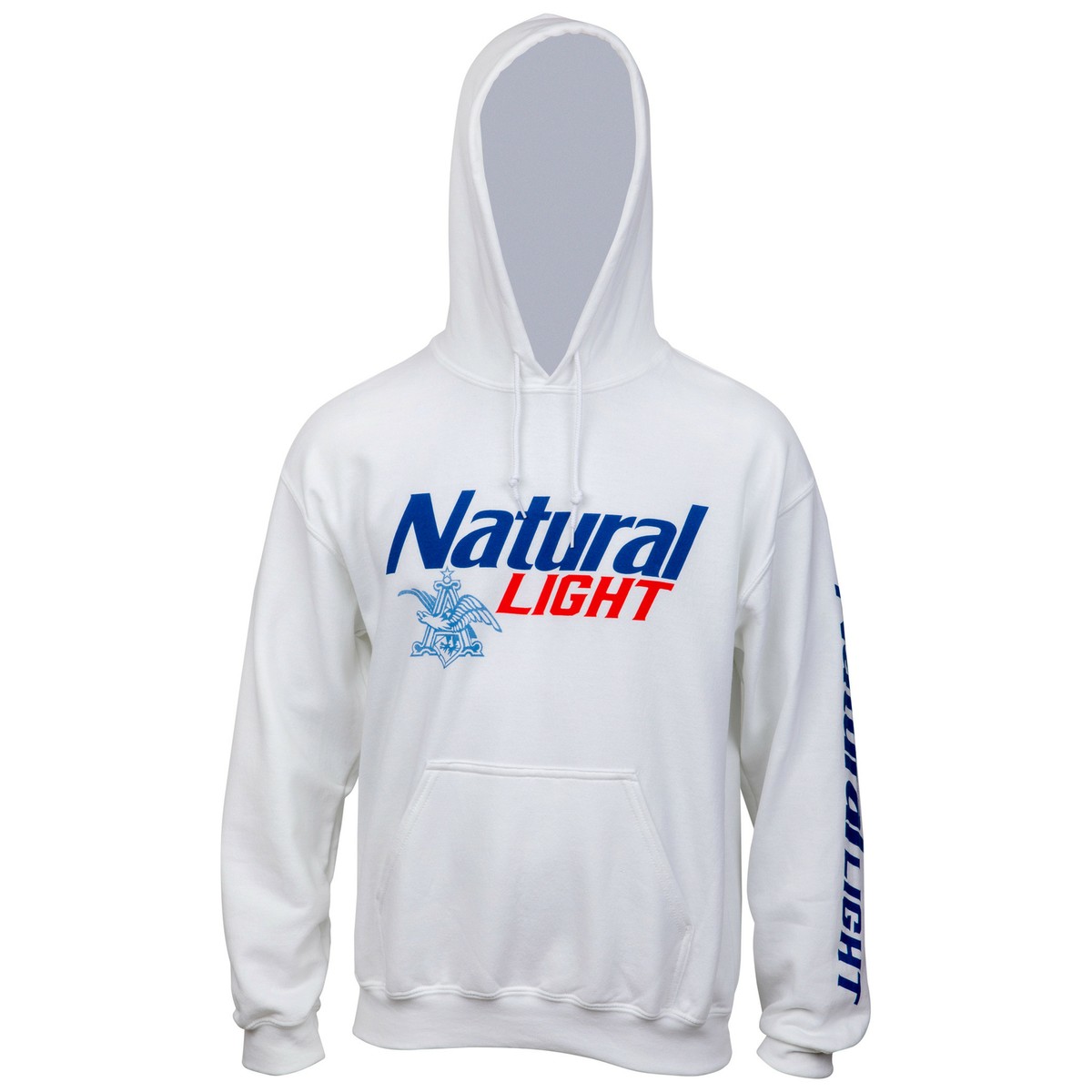 Natural Light Logo Sleeve Print Pullover Hoodie White