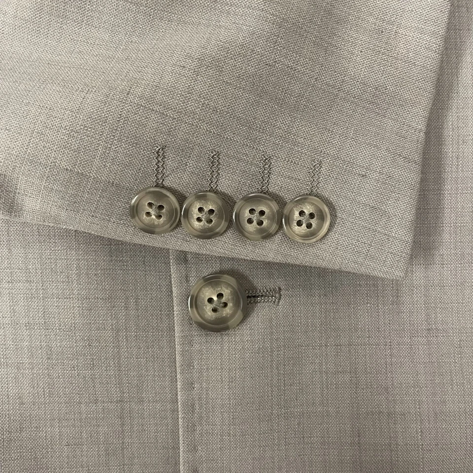 NUEVO Abrigo Deportivo Perry Ellis Gris Plateado 3 Btn MODERNO Chaqueta Blazer Lana Ligera 40 Foto 4 de 4