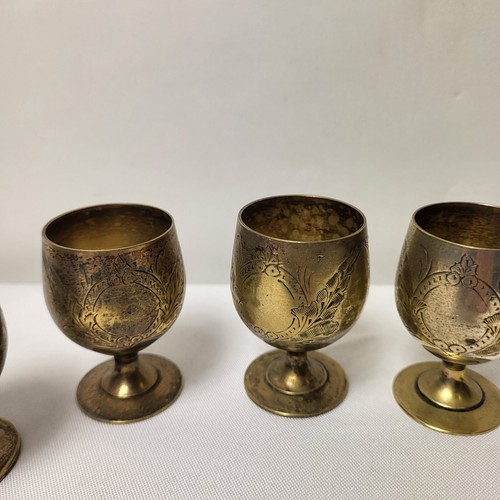 5x Vintage Goblets Cups Silver Plated EPNS INDIA Miniatue Cup Goblet Set of 5 UK - Picture 3 of 8