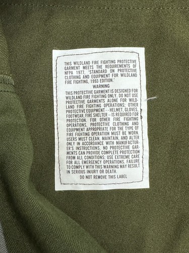 FSS Woodland Fire Fighting Army Green Pants Terry MFG VTG 44x34 - Picture 7 of 9