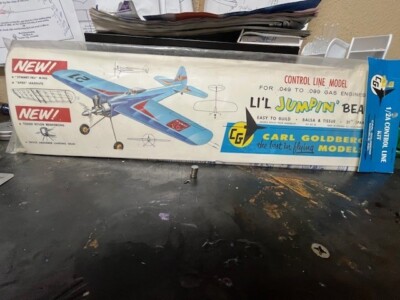 CARL GOLDBERGS LIL JUMPIN BEAN 1/2A CL MODEL AIRPLANE COMPLETE UNOPEND NOS