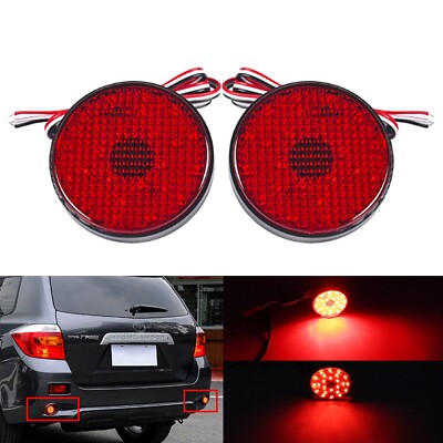 Red Lens LED Bumper Reflector Tail Brake Lights For 2008-2010 Toyota Highlander