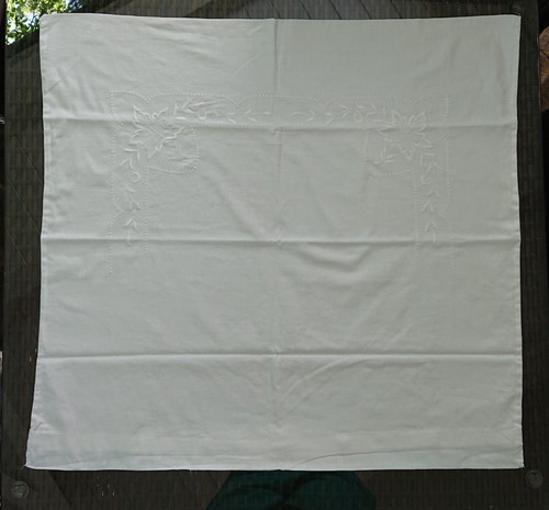 Age Taie D'Oreiller Housse Pour Coussin Linge Blanc Coton Brodé 68x73 CM