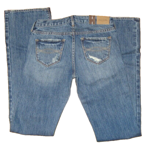 Abercrombie Girls Haley 14S NWT Med Light Distressed Wash Boot Jeans - Picture 3 of 3