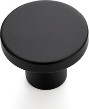 10 Pack Matte Black Cabinet and Drawer Knobs - 1-1/5 Inch Round Pulls for Kit...