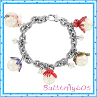 Brighton PEARLIE MARVELS Sea Crab Octopus Turtle Dolphin Bracelet NWT $150 Pouch
