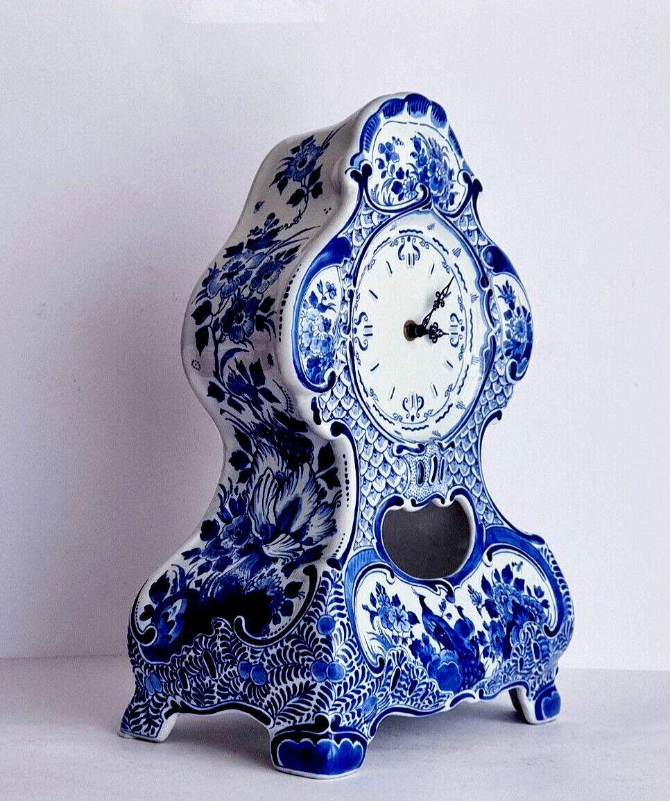 ROYAL DELFT PORCELEYNE FLES XL TABLE CLOCK PENDULUM THE ORIGINAL