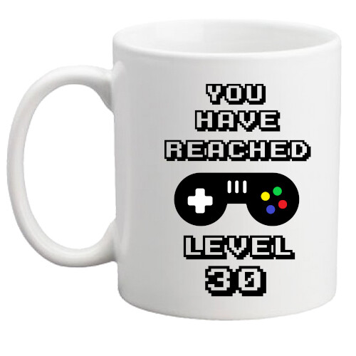 30th birthday mug/gaming gift/gamer/gift for him/men/her/women/level up mug gift - Picture 1 of 1